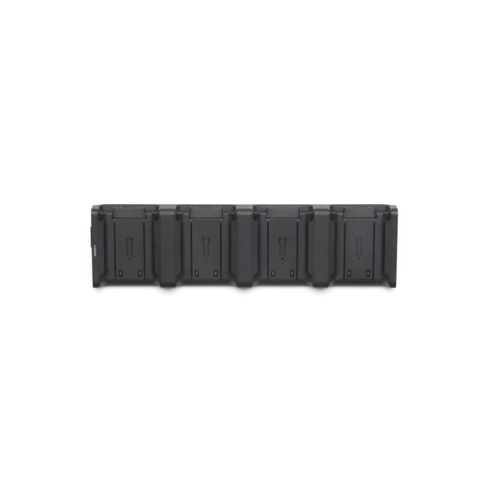 DJI Matrice 4 Series Battery Charging Hub 100W by EE GROUP, showing multiple drone batteries charging simultaneously.