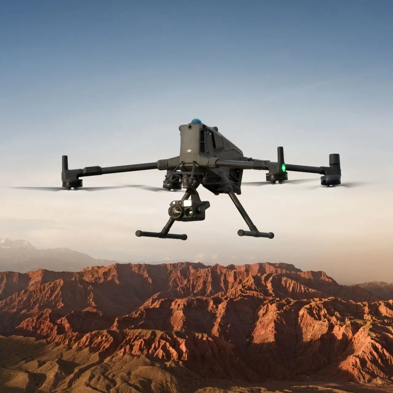 DJI Matrice 400 drone with Care Enterprise Plus kit, featuring multiple rotors and advanced payload capabilities.