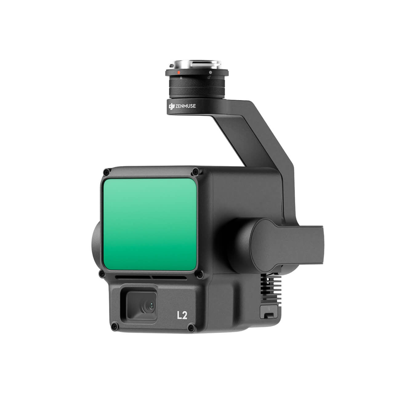 DJI Zenmuse L2 drone camera with Plus Care plan, featuring gimbal stabilization and multiple sensors for aerial imaging.