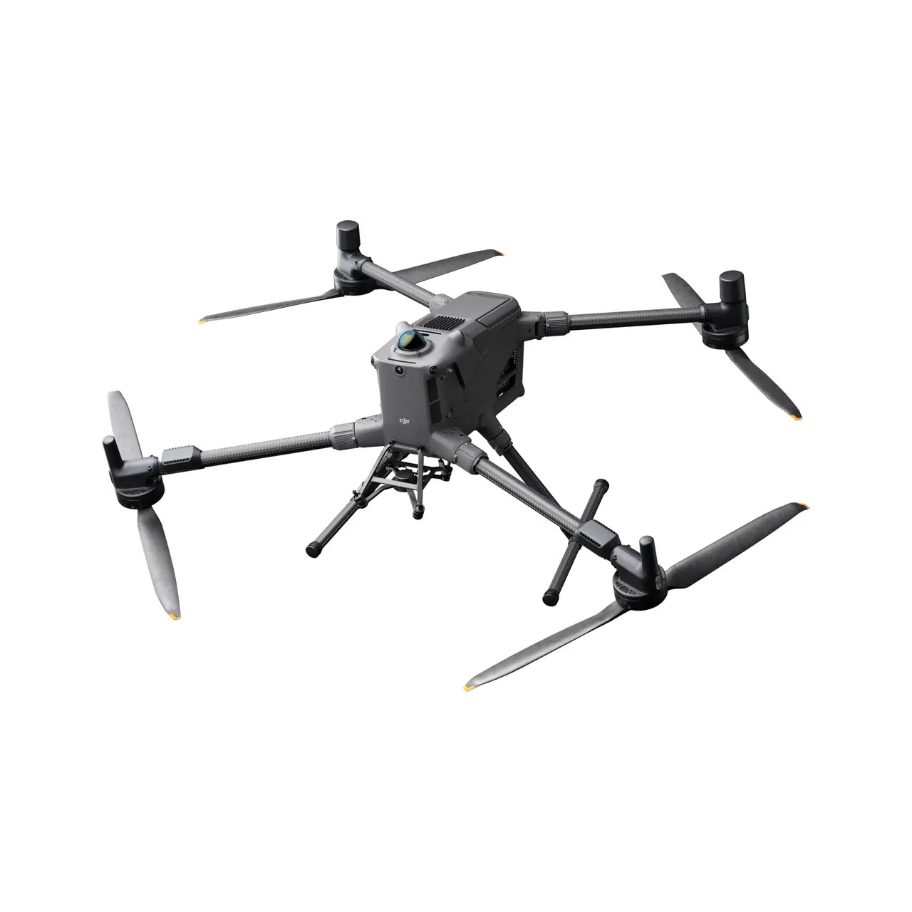 DJI Matrice 400 drone with Care Enterprise Plus by EE GROUP, showing the quadcopter with camera mounted and landing gear.