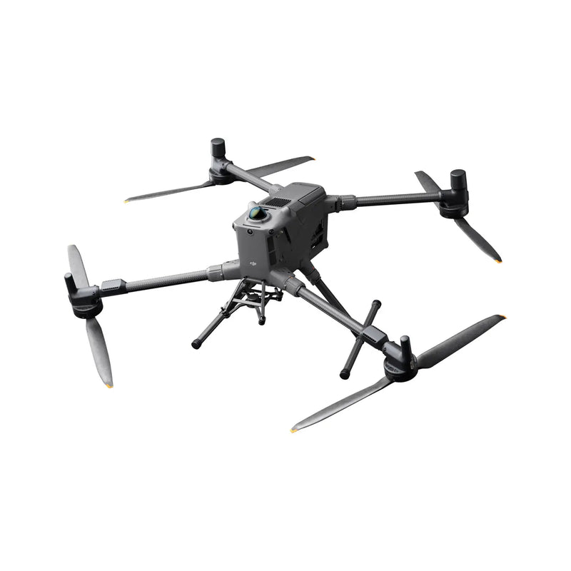 DJI Matrice 400 drone with Care Enterprise Plus by EE GROUP, showing the quadcopter with camera mounted and landing gear.
