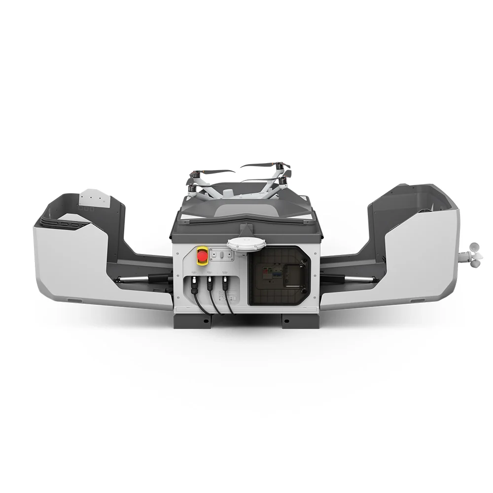DJI Dock 3 by EE Group, sleek drone docking station with integrated charging and automation features.