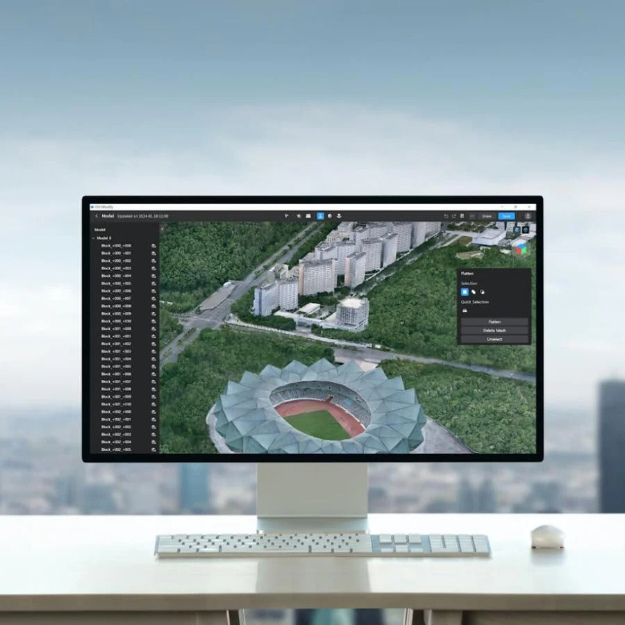 DJI FlightHub 2 AIO Combo by EE GROUP showing the drone control and management interface on a screen.